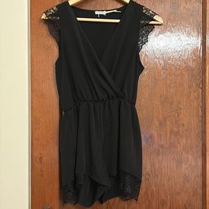 Urban Outfitters Black Romper with Lace Details